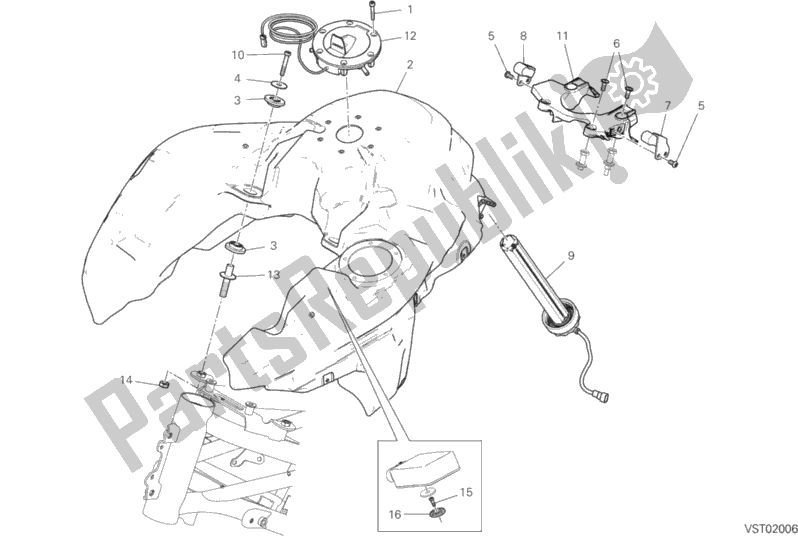 Todas las partes para Depósito De Combustible de Ducati Multistrada 1260 S Grand Tour USA 2020
